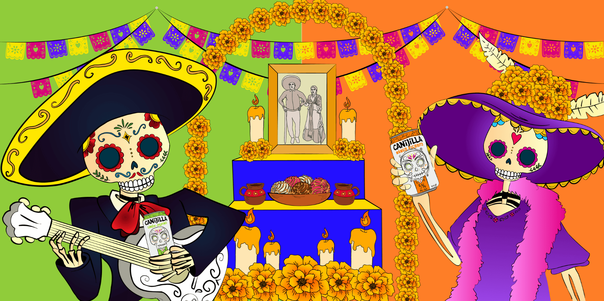 Día de los Muertos Campaign Illustrations for Canijilla