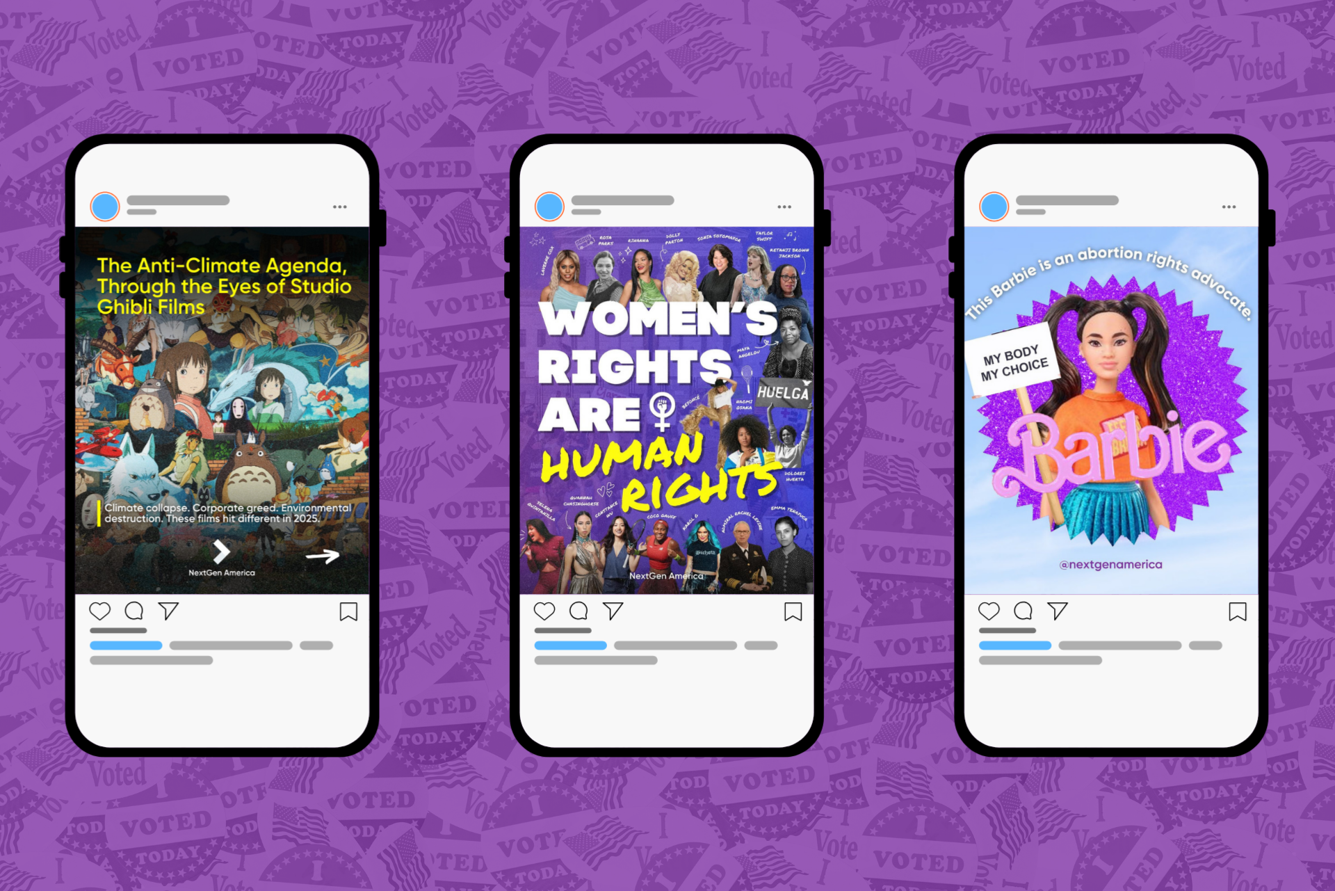 Designing for Young Voters – NextGen America Social Graphics